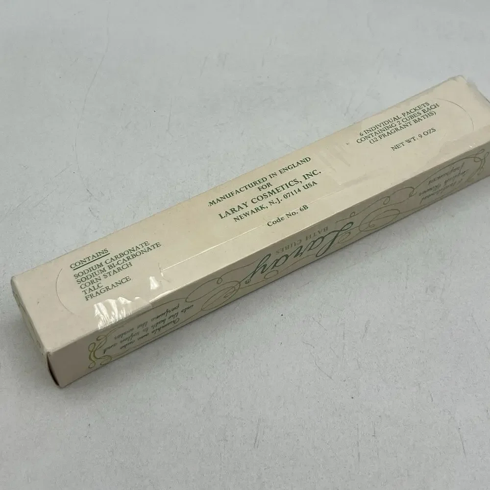 6 Vintage English Bath Cubes Perfumed Rose Lavender Gardenia Violet Muguet NEW